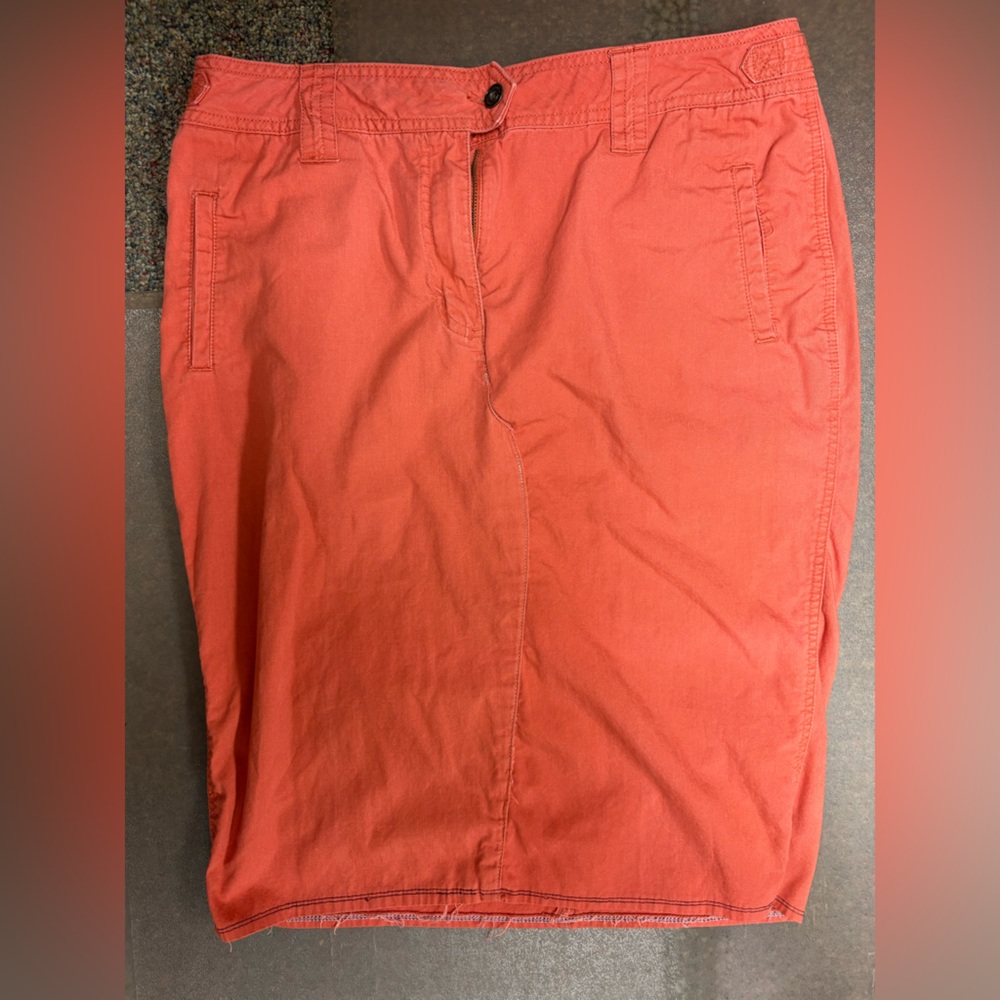 Christopher & Banks Coral-Red Casual Skirt